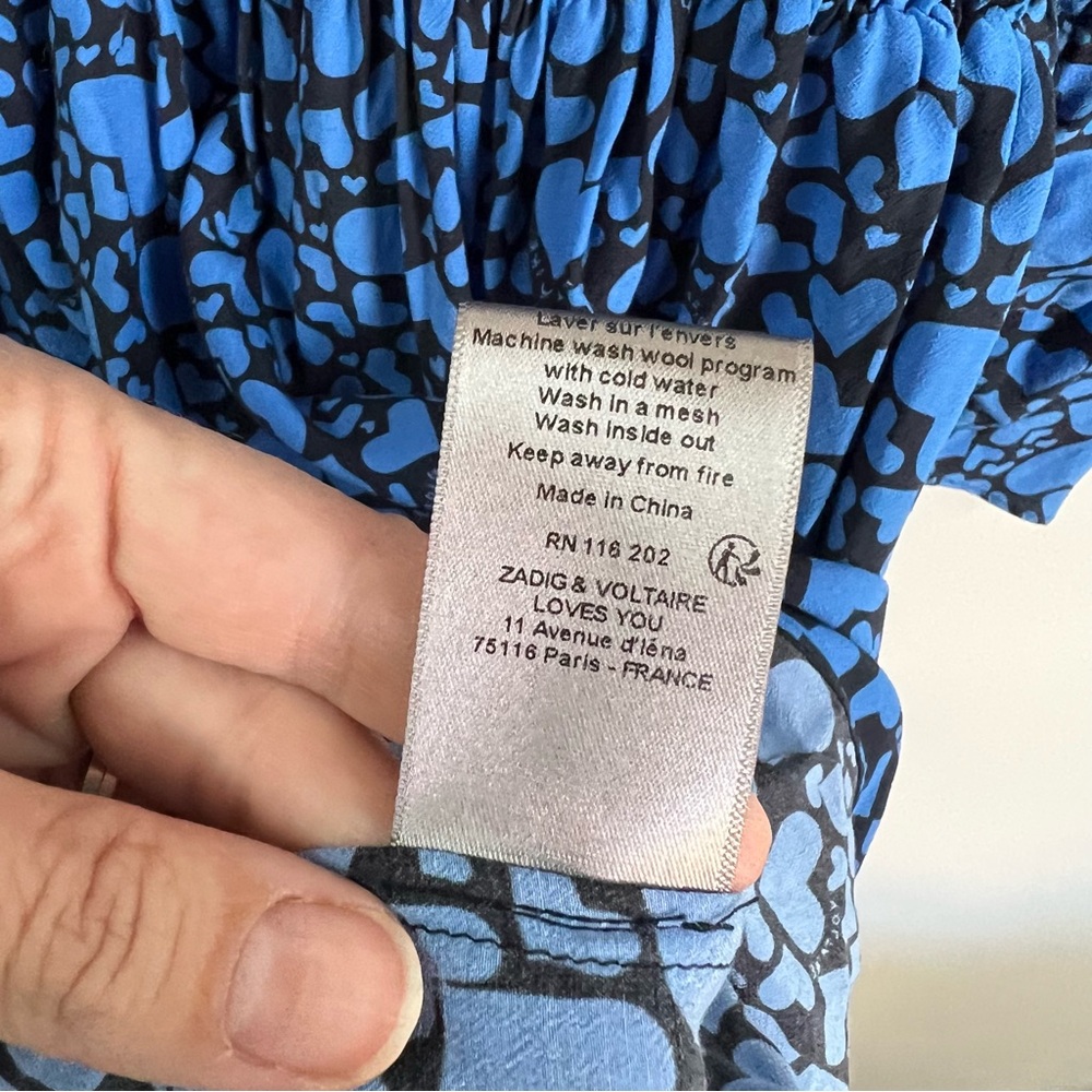 Zadig & Voltaire Reveal Print Coeur Heart Print Mini Dress - Picture 15 of 15